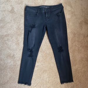 American Eagle Black Super Low Jeggings